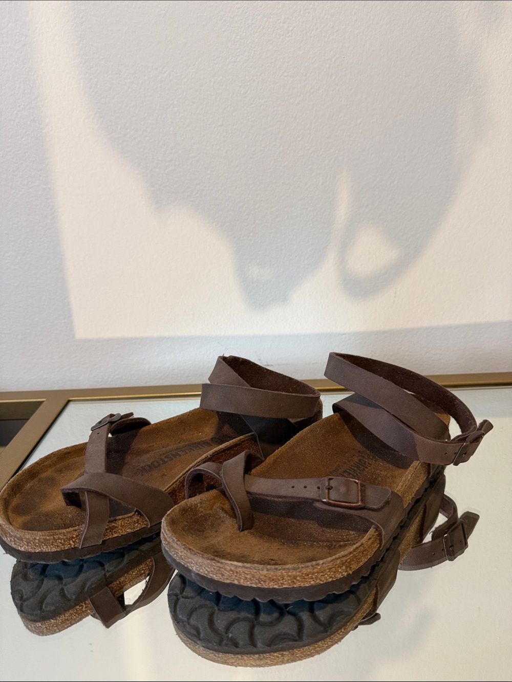 Birkenstock Brown Strappy Cork Sandals
